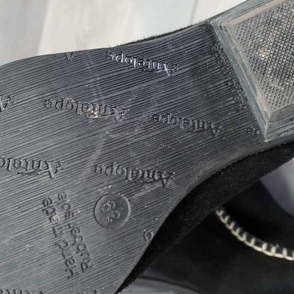 Anthropologie Antelope Womens WhipstitchSuede Ankle Boots shoes sz 39/9 - Picture 11 of 14